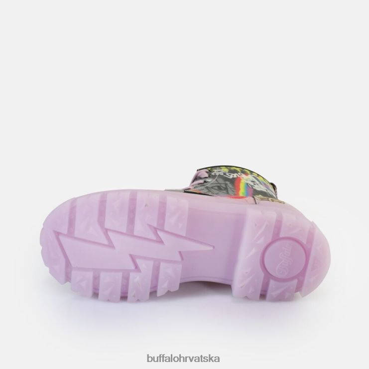ljubičasti/crni grafiti Buffalo aspha lace up hi gležnjača vegan |čizme TDD6T436